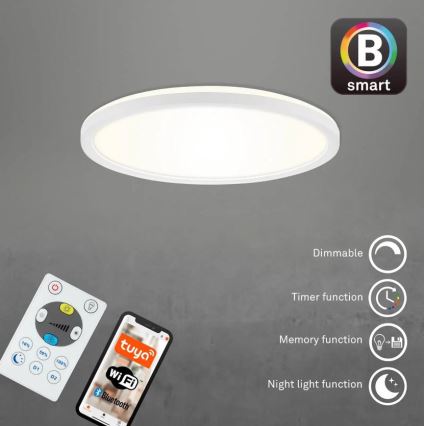 Briloner 7058-016 - LED Himmennettävä valo SLIM LED/18W/230V 2700-6500K Wi-Fi Tuya + kauko-ohjaus