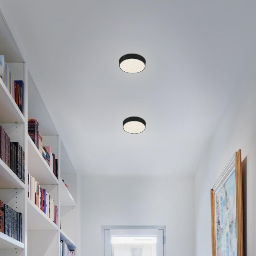 Briloner 7072-415 - LED-kattovalaisin STAR SKY LED/11W/230V 4000K halkaisija 15 cm musta