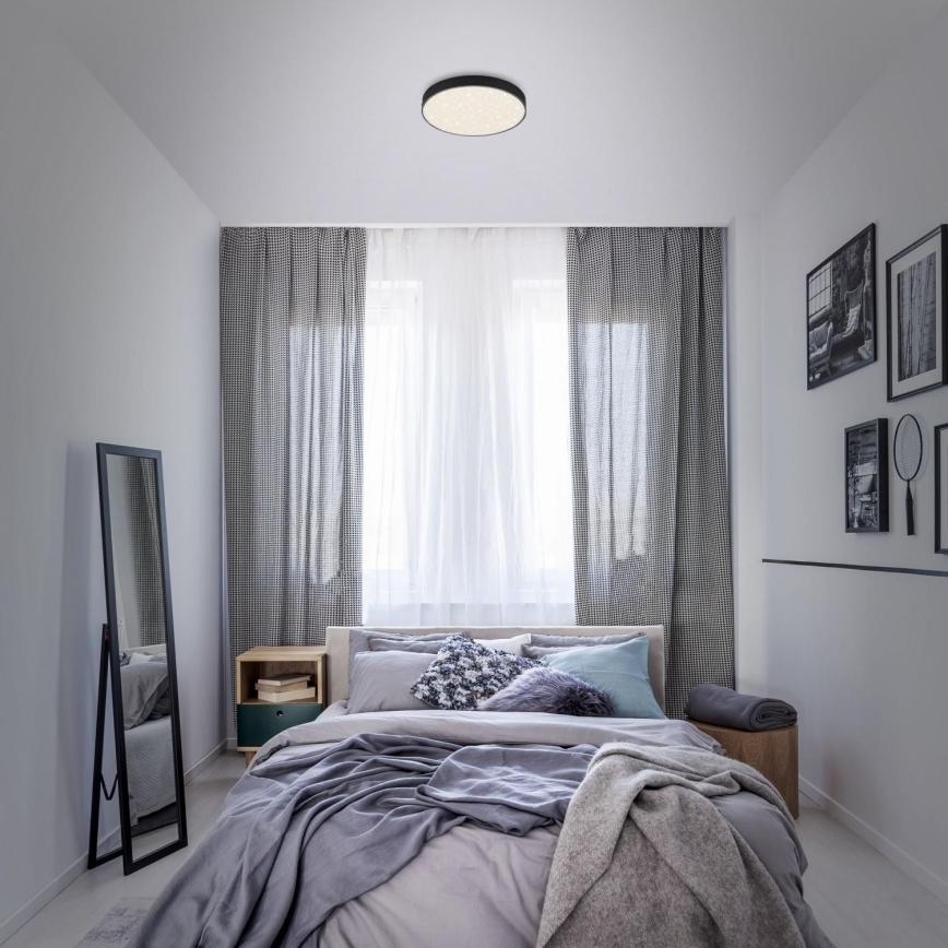 Briloner 7073-415 - LED-kattovalaisin STAR SKY LED/16W/230V 4000K halkaisija 21 cm musta