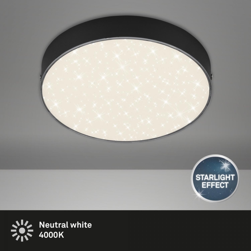 Briloner 7073-415 - LED-kattovalaisin STAR SKY LED/16W/230V 4000K halkaisija 21 cm musta