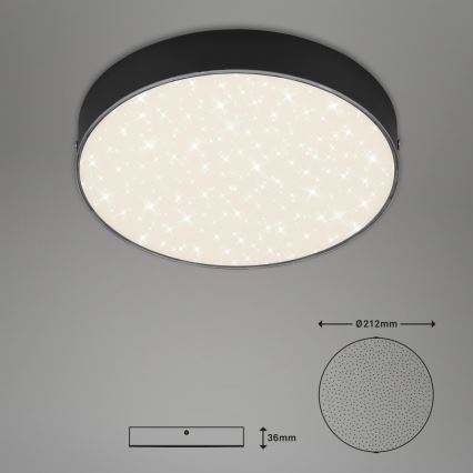 Briloner 7073-415 - LED-kattovalaisin STAR SKY LED/16W/230V 4000K halkaisija 21 cm musta
