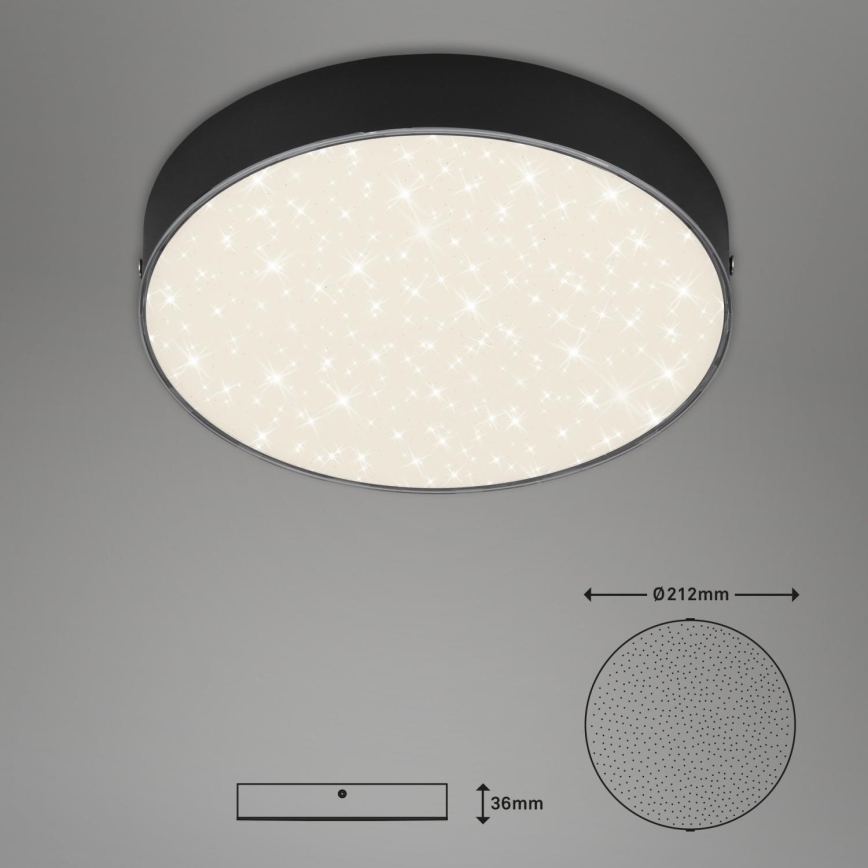 Briloner 7073-415 - LED-kattovalaisin STAR SKY LED/16W/230V 4000K halkaisija 21 cm musta