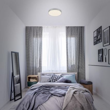 Briloner 7074-414 - LED-kattovalaisin STAR SKY LED/21W/230V 4000K halkaisija 28 cm hopea