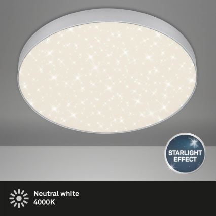 Briloner 7075-414 - LED-kattovalaisin STAR SKY LED/24,5W/230V 4000K halkaisija 38 cm hopea