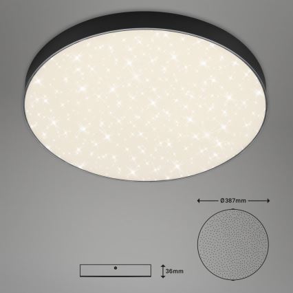 Briloner 7075-415 - LED-kattovalaisin STAR SKY LED/24,5W/230V 4000K halkaisija 38 cm musta