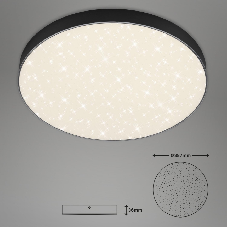 Briloner 7075-415 - LED-kattovalaisin STAR SKY LED/24,5W/230V 4000K halkaisija 38 cm musta