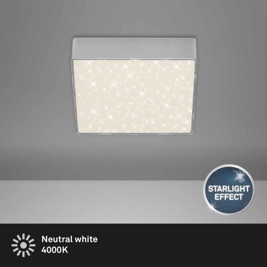 Briloner 7076-414 - LED-kattovalaisin STAR SKY LED/11W/230V 4000K 15x15 cm hopea