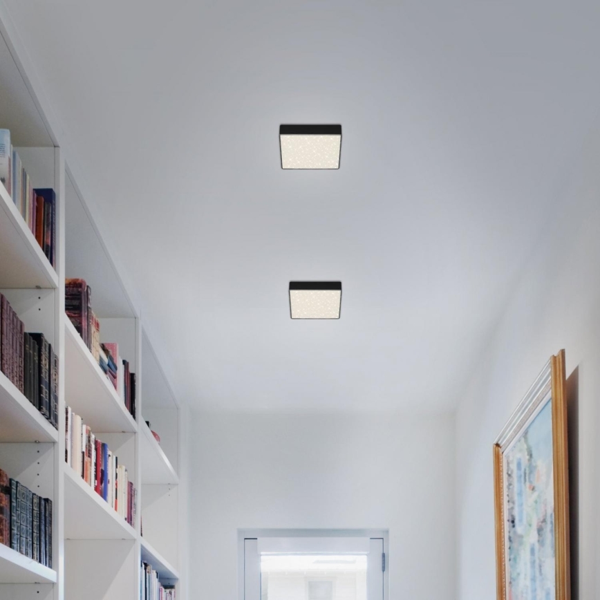 Briloner 7076-415 - LED-kattovalaisin STAR SKY LED/11W/230V 4000K 15x15 cm musta