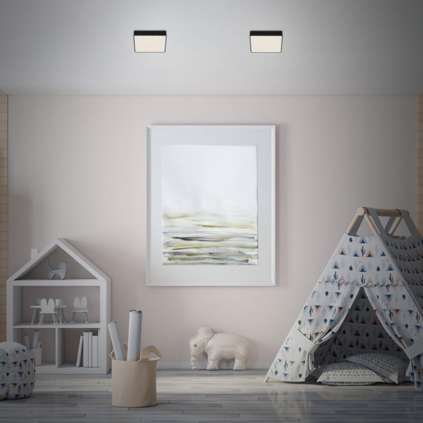 Briloner 7076-415 - LED-kattovalaisin STAR SKY LED/11W/230V 4000K 15x15 cm musta