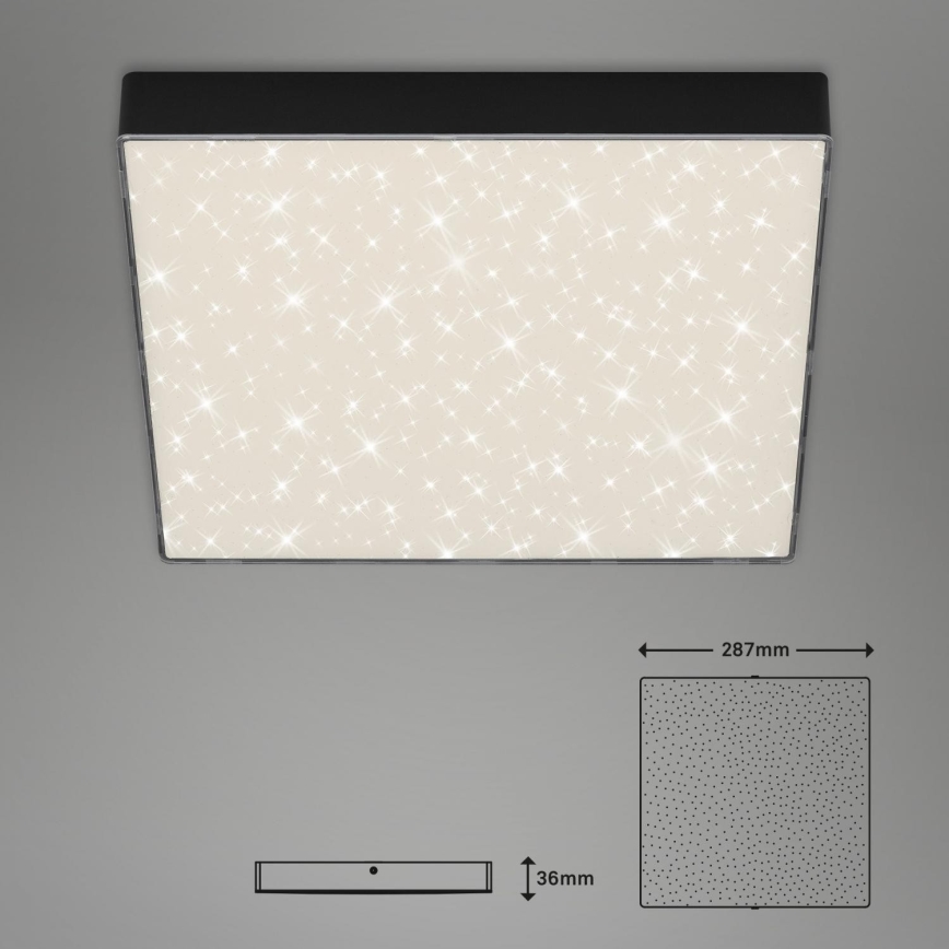 Briloner 7078-415 - LED-kattovalaisin STAR SKY LED/21W/230V 4000K 28x28 cm musta