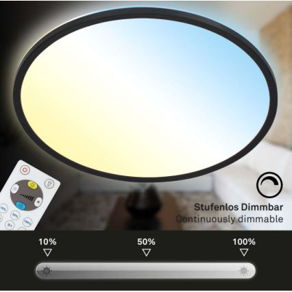 Briloner 7079-015 - Himmennettävä LED-kattovalaisin SLIM LED/18W/230V 2700-6500K + kauko-ohjaus