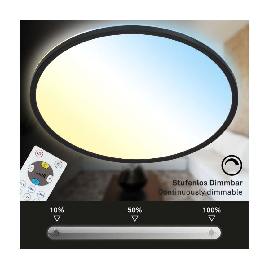 Briloner 7079-015 - Himmennettävä LED-kattovalaisin SLIM LED/18W/230V 2700-6500K + kauko-ohjaus