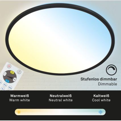 Briloner 7079-015 - Himmennettävä LED-kattovalaisin SLIM LED/18W/230V 2700-6500K + kauko-ohjaus