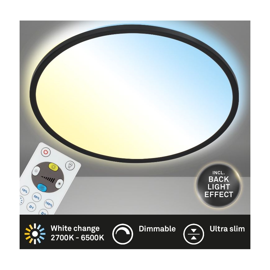 Briloner 7079-015 - Himmennettävä LED-kattovalaisin SLIM LED/18W/230V 2700-6500K + kauko-ohjaus
