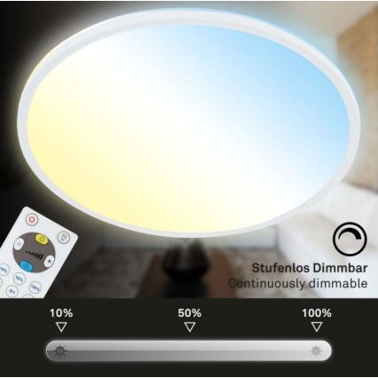 Briloner 7079-016 - Himmennettävä LED-kattovalaisin SLIM LED/18W/230V 2700-6500K + kauko-ohjaus