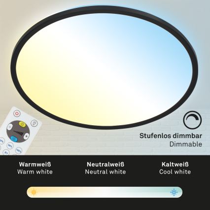 Briloner 7080-015 - Himmennettävä LED-kattovalaisin SLIM LED/22W/230V 2700-6500K + kauko-ohjaus