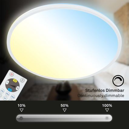 Briloner 7080-016 - Himmennettävä LED-kattovalaisin SLIM LED/22W/230V 2700-6500K + kauko-ohjaus