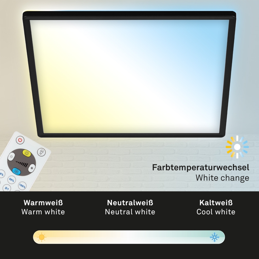 Briloner 7081-015 - Himmennettävä LED-kattovalaisin SLIM LED/18W/230V 2700-6500K + kauko-ohjaus