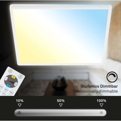 Briloner 7082-016 - Himmennettävä LED-kattovalaisin SLIM LED/22W/230V 2700-6500K + kauko-ohjaus
