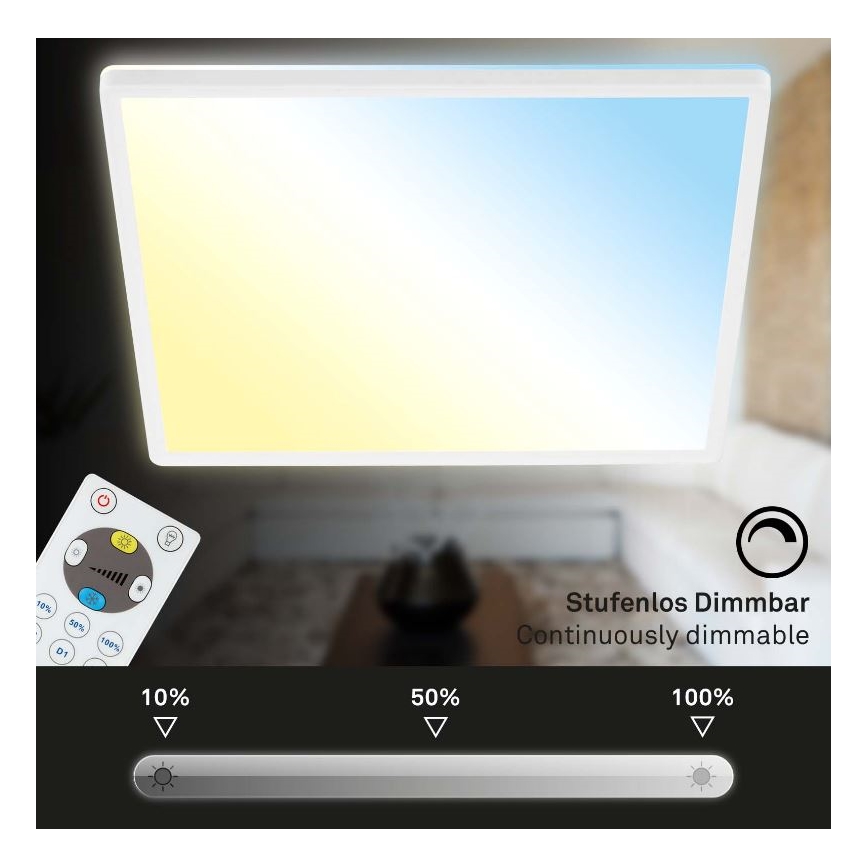 Briloner 7082-016 - Himmennettävä LED-kattovalaisin SLIM LED/22W/230V 2700-6500K + kauko-ohjaus