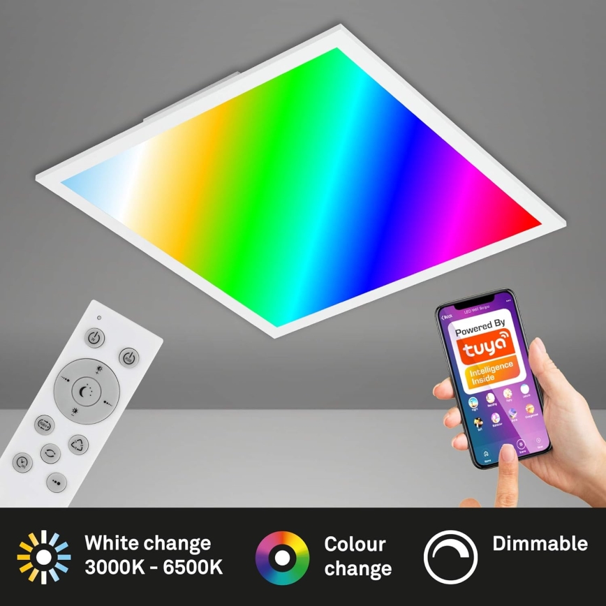 Briloner 7087-016 - LED RGBW Himmennysvalo SMART LED/24W/230V 3000-6500K Wi-Fi Tuya + kauko-ohjaus