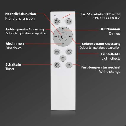 Briloner 7087-016 - LED RGBW Himmennysvalo SMART LED/24W/230V 3000-6500K Wi-Fi Tuya + kauko-ohjaus