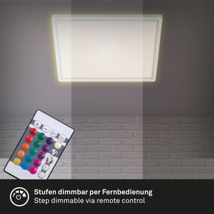 Briloner 7091-416 - LED RGBW Himmennettävä kattovalo SLIM LED/22W/230V + kauko-ohjaus