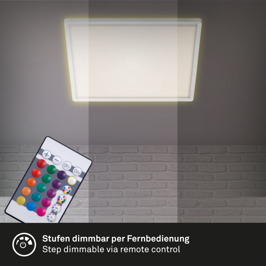 Briloner 7091-416 - LED RGBW Himmennettävä kattovalo SLIM LED/22W/230V + kauko-ohjaus