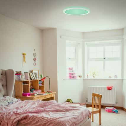 Briloner 7092-416 - RGBW Himmennettävä kattovalaisin SLIM LED/15W/230V + kauko-ohjaus