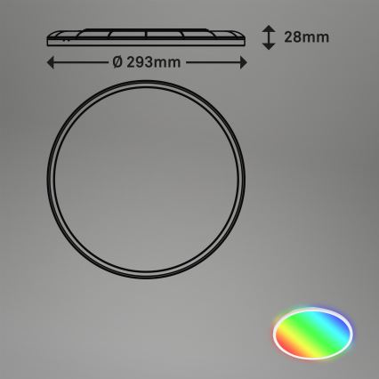 Briloner 7092-416 - RGBW Himmennettävä kattovalaisin SLIM LED/15W/230V + kauko-ohjaus