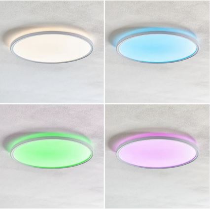 Briloner 7094-416 - LED RGBW Himmennettävä kattovalo SLIM LED/22W/230V + kauko-ohjaus