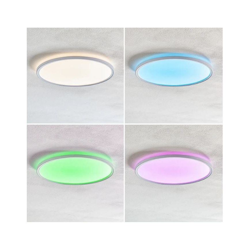 Briloner 7094-416 - LED RGBW Himmennettävä kattovalo SLIM LED/22W/230V + kauko-ohjaus