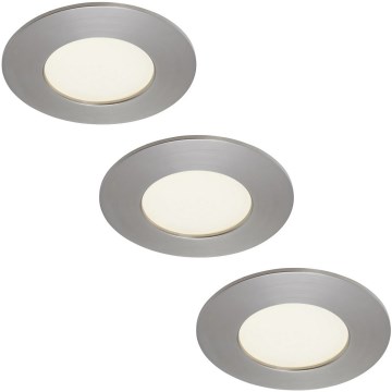 Briloner 7103432 - Setti 3xLED himmennettäviä kylpyhuoneen uppovalaisimia 3xLED/4,9W/230V IP44 mattakromi