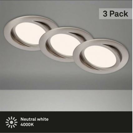 Briloner 7116-432 - SETTI 3x LED Kylpyhuoneen upotettava valo FLAT IN LED/9W/230V IP23