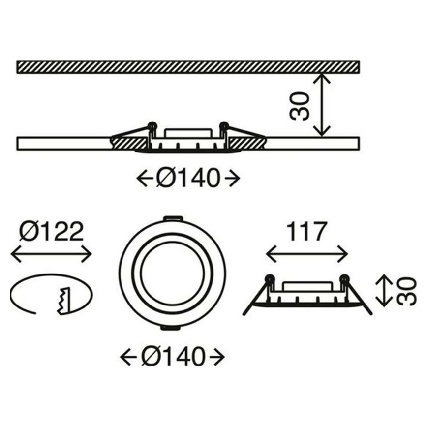 Briloner 7116-432 - SETTI 3x LED Kylpyhuoneen upotettava valo FLAT IN LED/9W/230V IP23