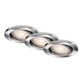 Briloner 7144-038 - SETTI 3x LED Kylpyhuoneen upotettava valo SLIDE GU10/3,5W/230V IP23