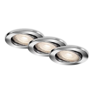 Briloner 7144-038 - SETTI 3x LED Kylpyhuoneen upotettava valo SLIDE GU10/3,5W/230V IP23