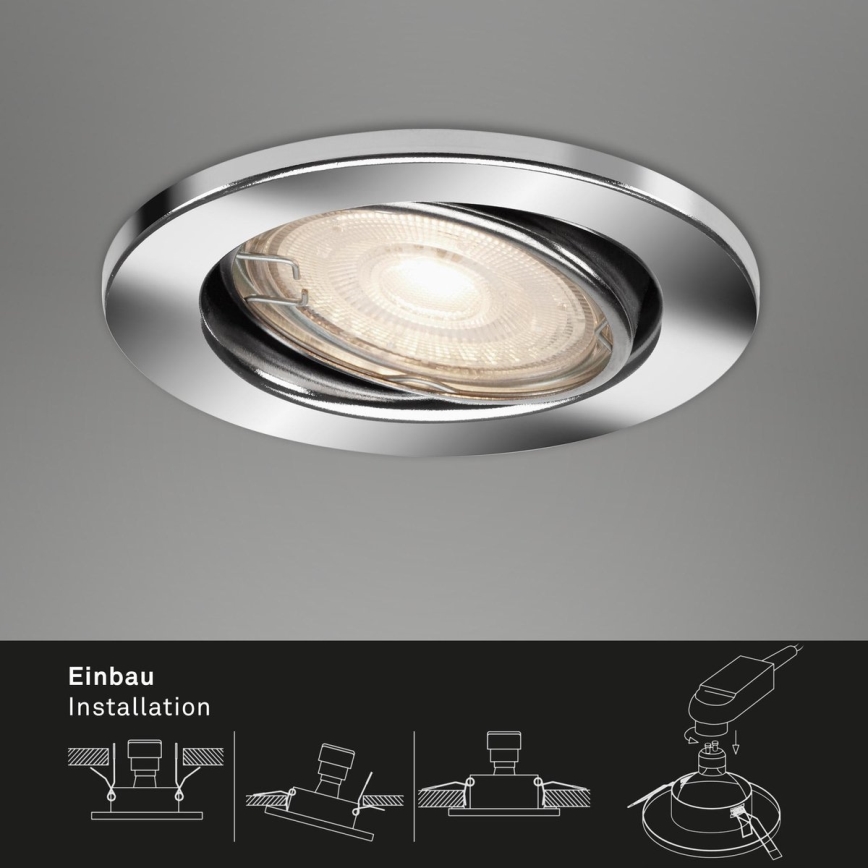 Briloner 7144-038 - SETTI 3x LED Kylpyhuoneen upotettava valo SLIDE GU10/3,5W/230V IP23