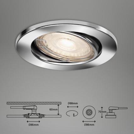 Briloner 7144-038 - SETTI 3x LED Kylpyhuoneen upotettava valo SLIDE GU10/3,5W/230V IP23
