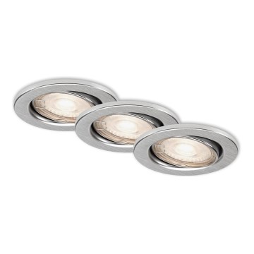 Briloner 7144-039 - Setti 3x LED Kylpyhuoneen upotettava valo SLIDE 1xGU10/4W/230V IP23