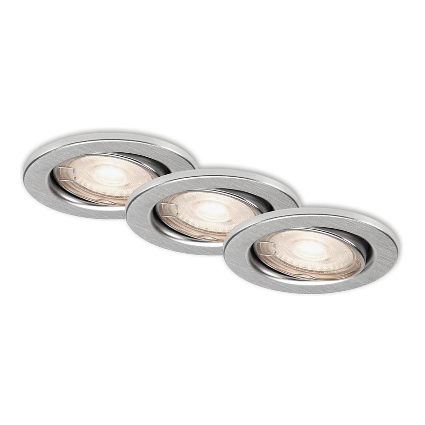 Briloner 7144-039 - Setti 3x LED Kylpyhuoneen upotettava valo SLIDE 1xGU10/4W/230V IP23