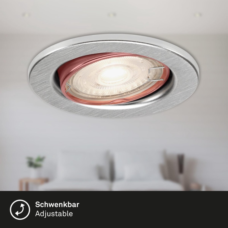 Briloner 7144-039 - Setti 3x LED Kylpyhuoneen upotettava valo SLIDE 1xGU10/4W/230V IP23