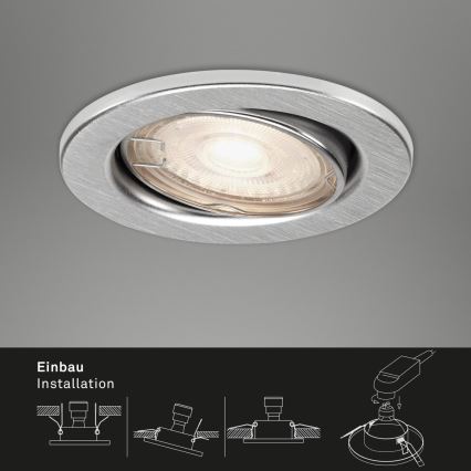 Briloner 7144-039 - Setti 3x LED Kylpyhuoneen upotettava valo SLIDE 1xGU10/4W/230V IP23