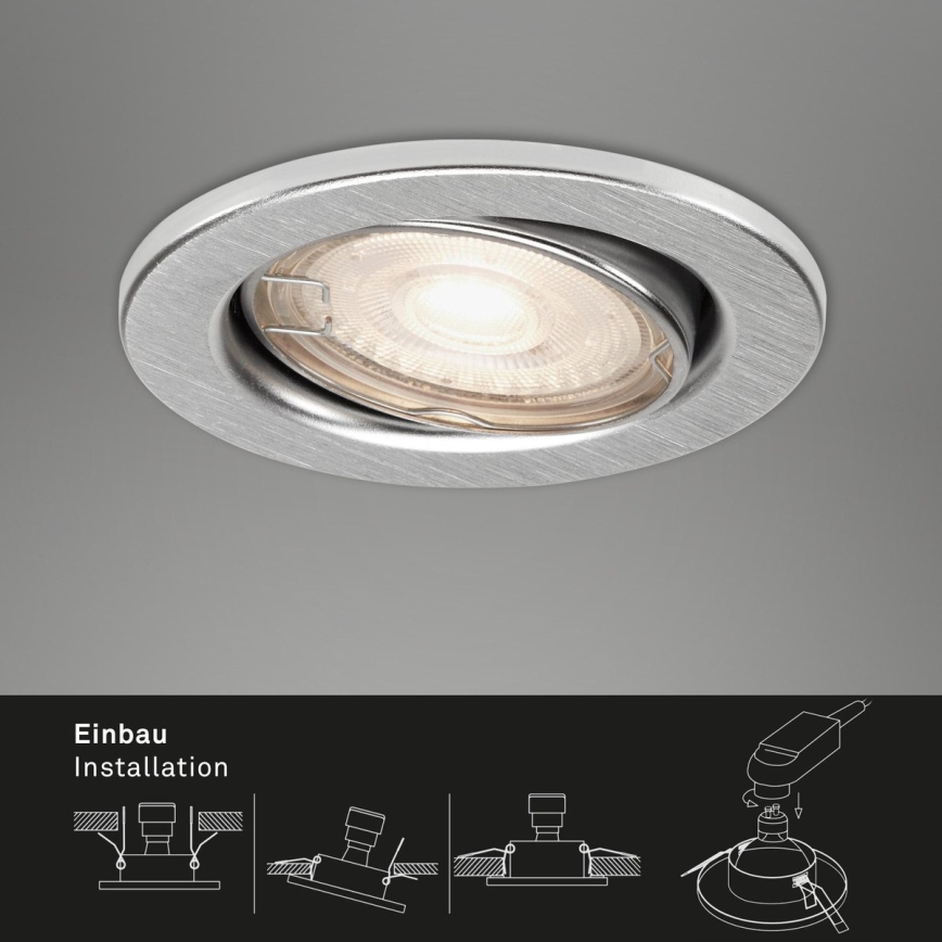 Briloner 7144-039 - Setti 3x LED Kylpyhuoneen upotettava valo SLIDE 1xGU10/4W/230V IP23