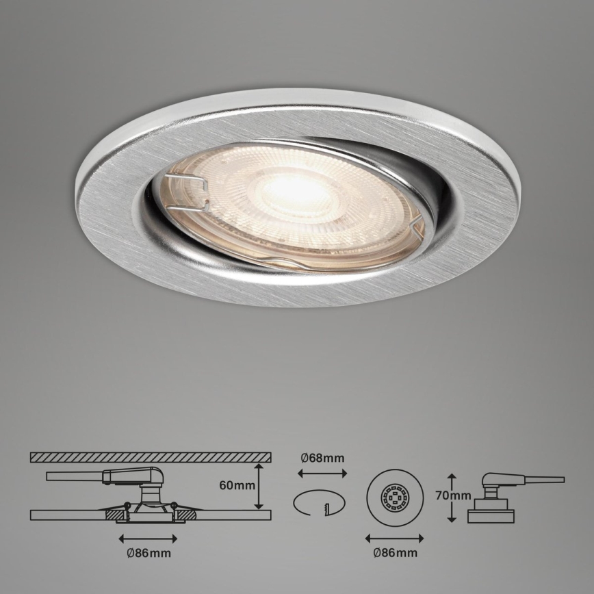 Briloner 7144-039 - Setti 3x LED Kylpyhuoneen upotettava valo SLIDE 1xGU10/4W/230V IP23