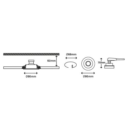 Briloner 7148-038-SETTI 3xLED himmennettävä kylpyhuoneen valo 1xGU10/5W/230V IP23