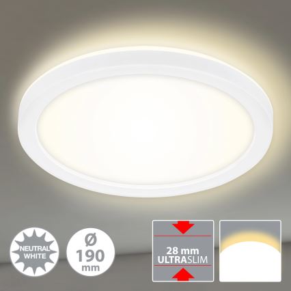 Briloner 7150-416 - LED-kattovalaisin SLIM LED/12W/230V d. 19 cm