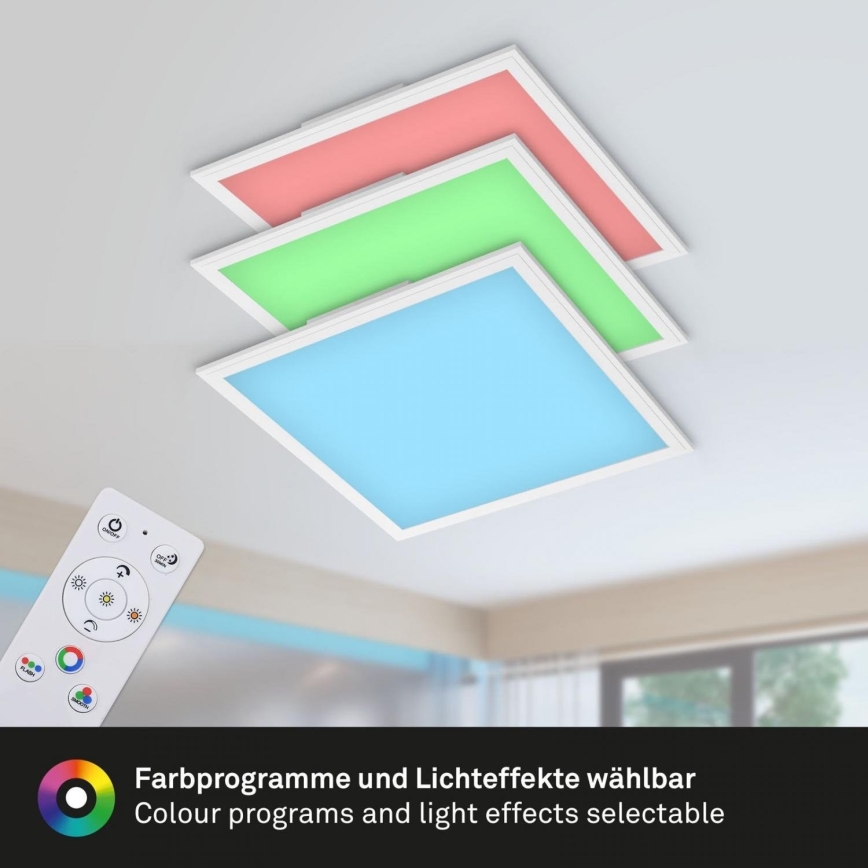 Briloner 7152-016 - LED RGB Himmennetty kiinteä paneeli COLOUR LED/24W/230V 3000-6500K + kauko-ohjaus