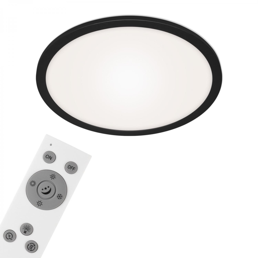 Briloner 7168-015 - Himmennettävä LED-kattovalaisin PIATTO LED/22W/230V 3000-6500K halkaisija 40 cm musta + kauko-ohjaus