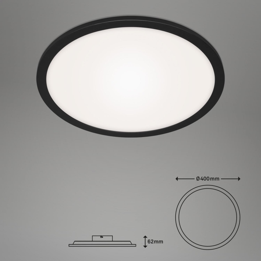 Briloner 7168-015 - Himmennettävä LED-kattovalaisin PIATTO LED/22W/230V 3000-6500K halkaisija 40 cm musta + kauko-ohjaus